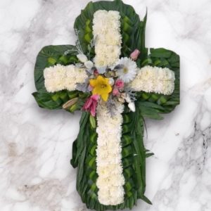 Cruz Fúnebre con Detalle Floral